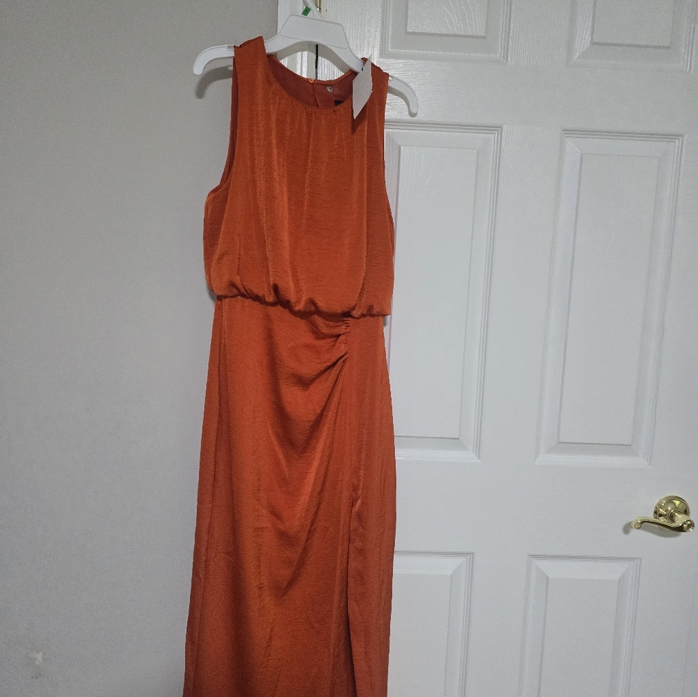 Zara Bold Orange Midi Dress - Picture 14 of 14